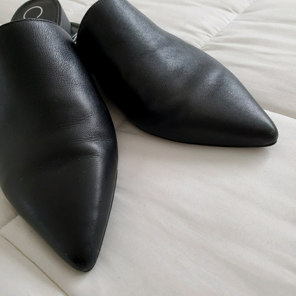 Calvin Klein black leather pointed mules - Picture 4 of 6